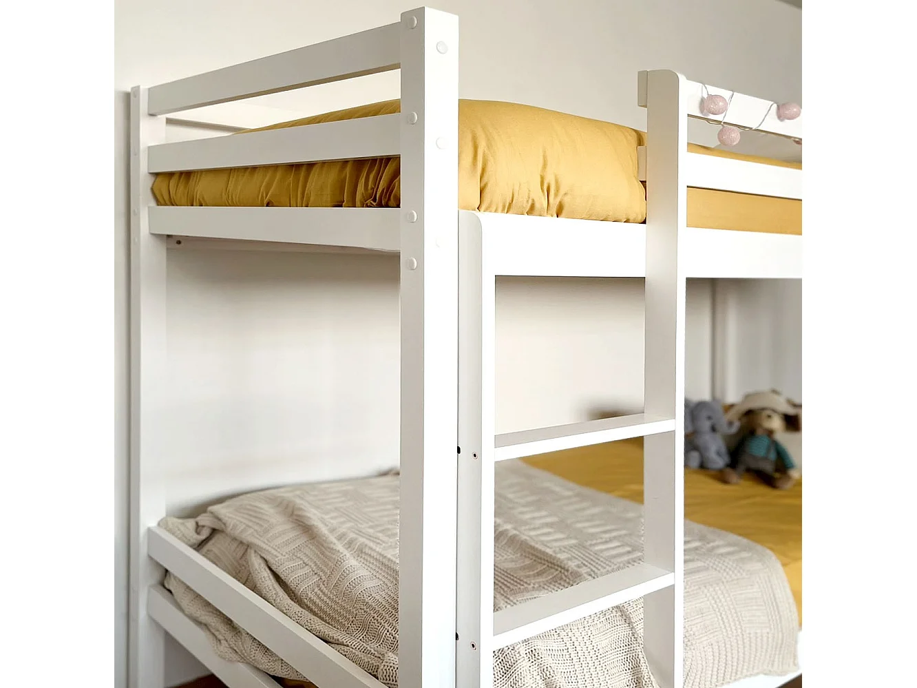 Letto a castello legno bianco 90x190/90x190cm