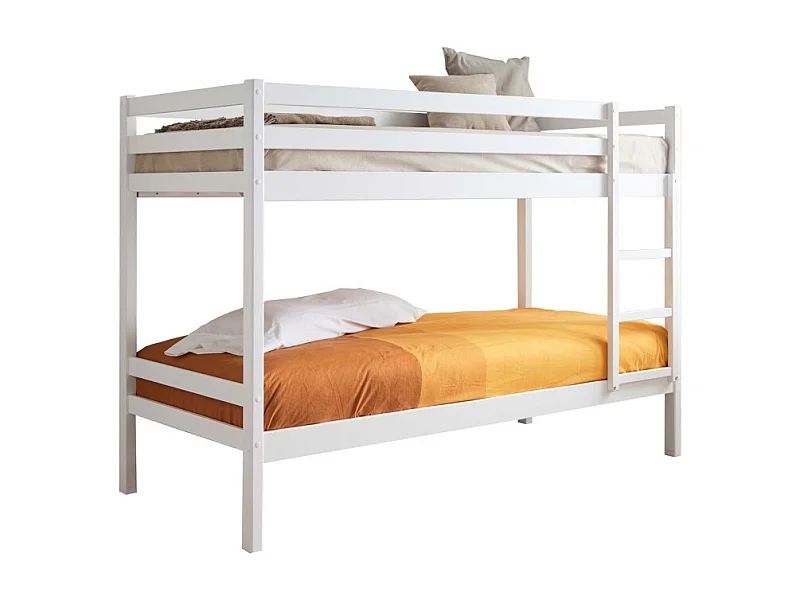 Letto a castello legno bianco 90x190/90x190cm