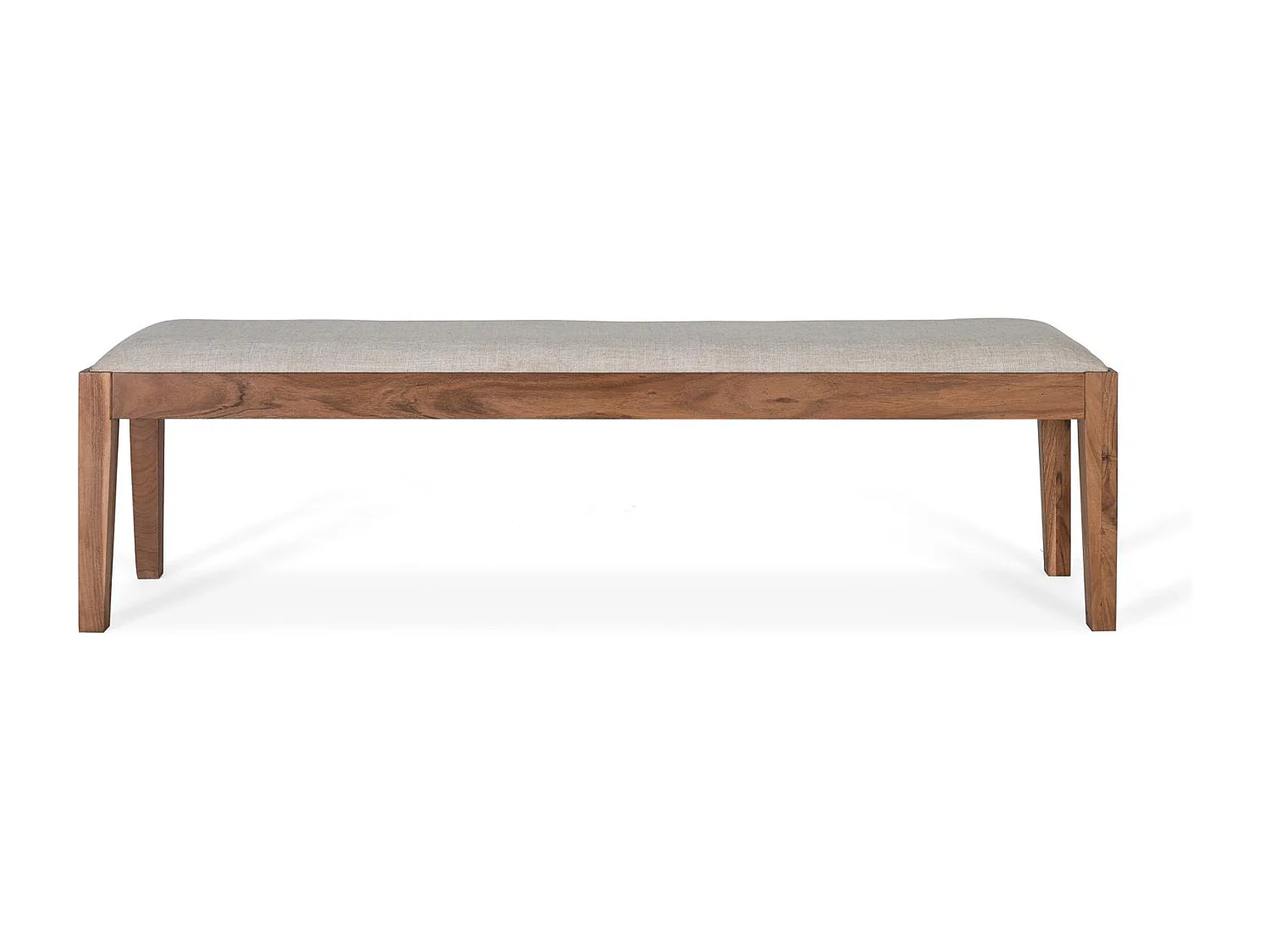 Banc en bois d'acacia massif recouvert de tissu