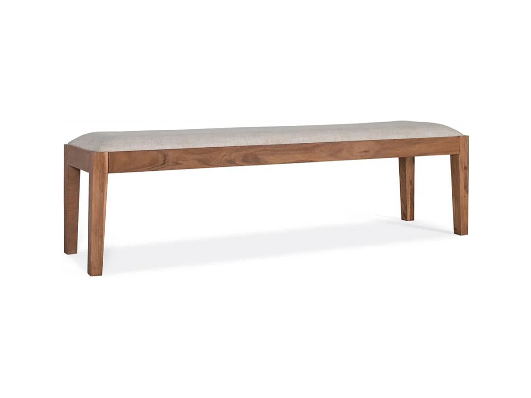 Banc 3 places Tissu Marron - Décoration d'Autrefois