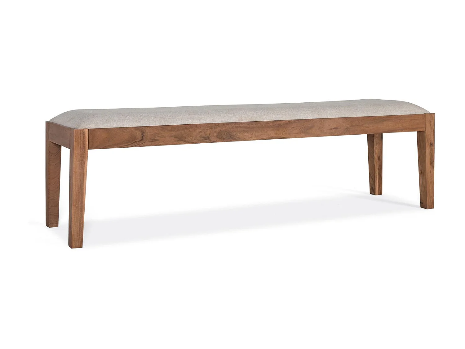 Banc en bois d'acacia massif recouvert de tissu