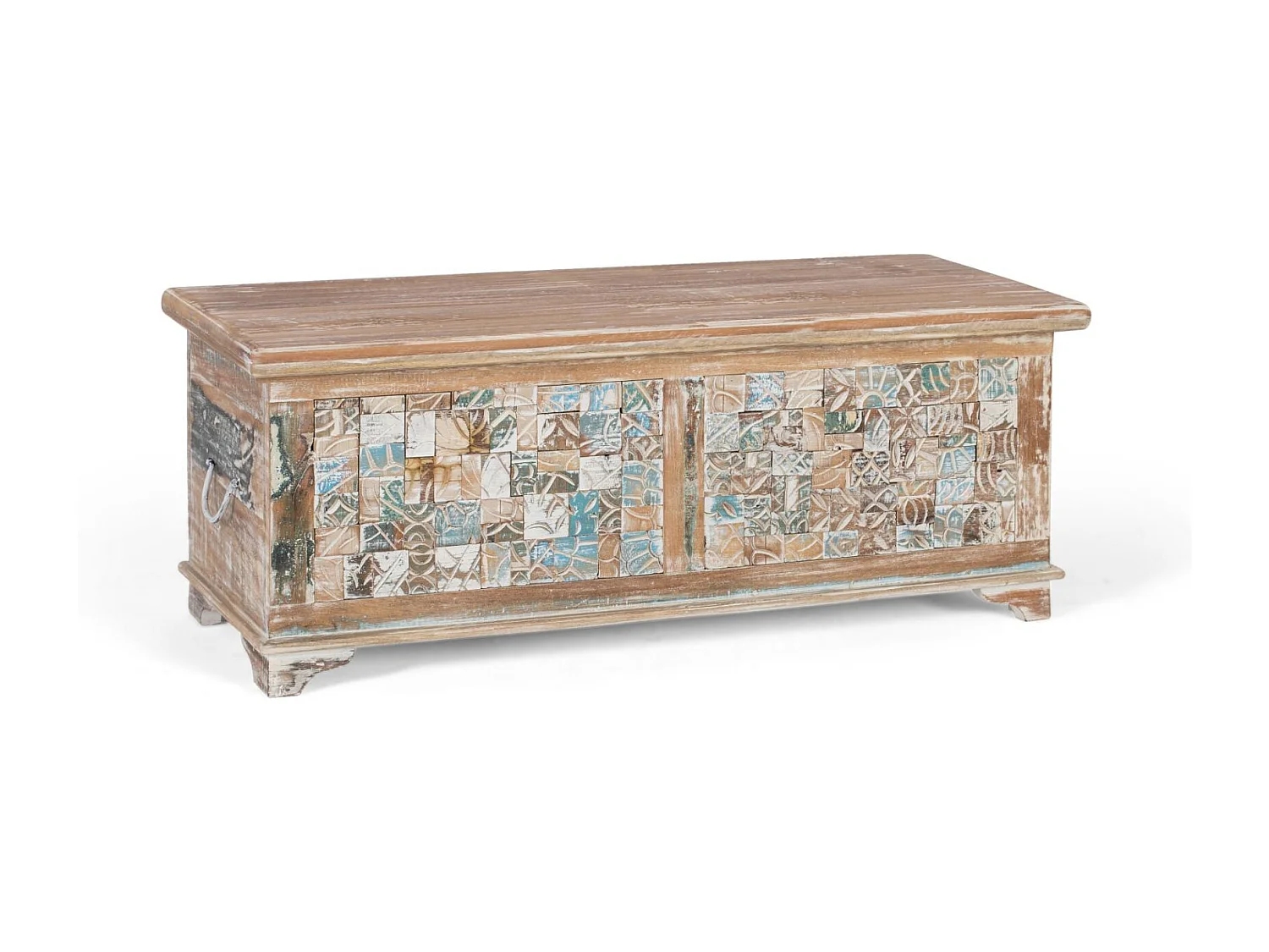 Truhe aus Mangoholz und recyceltem Holz