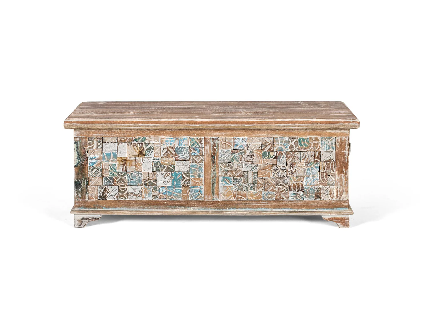 Kommode aus Mangoholz, 105 cm, rustikaler mediterraner Stil – 41 x 106 x 42 cm
