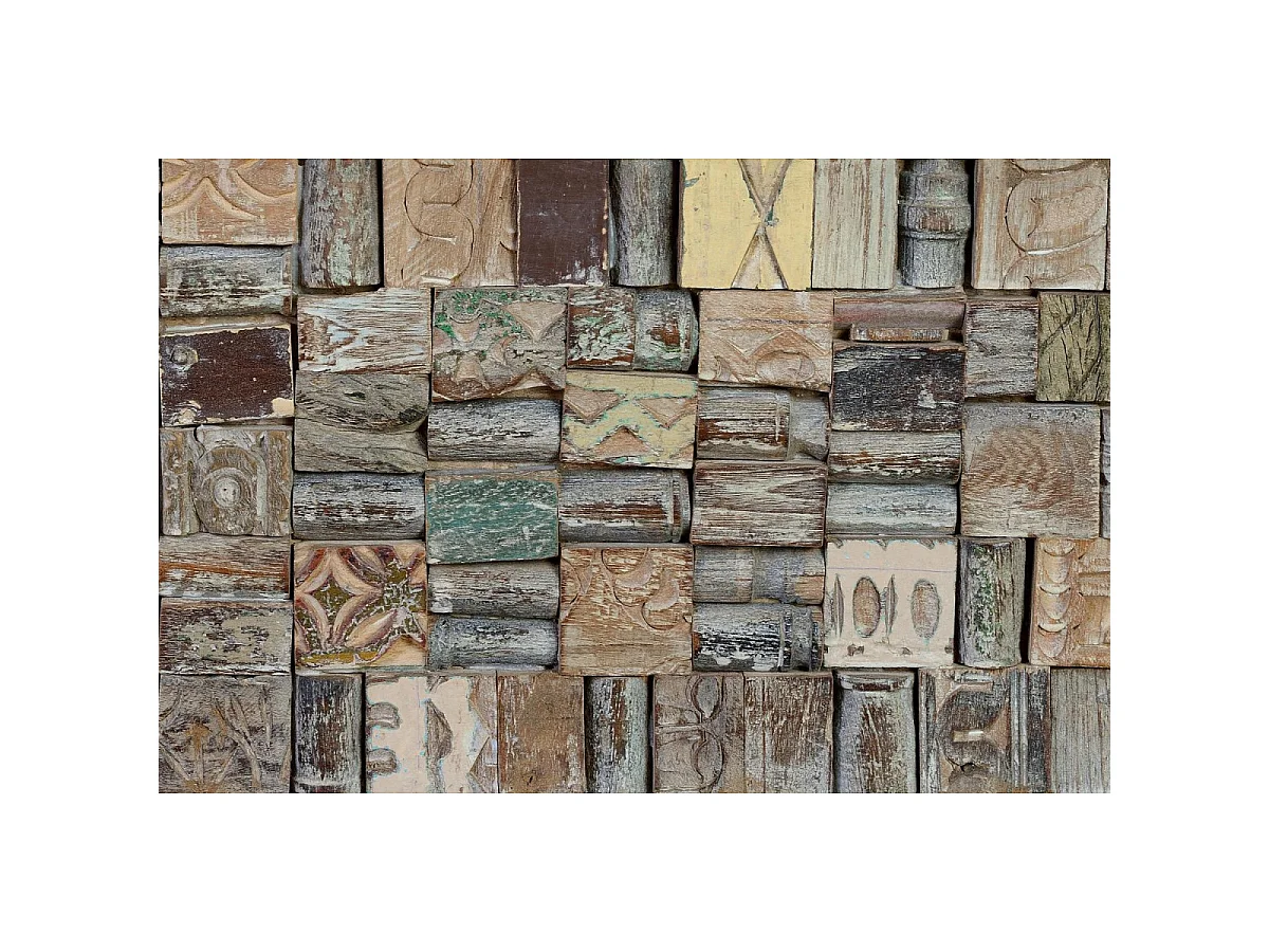 Kommode aus Mangoholz, 105 cm, rustikaler mediterraner Stil – 41 x 106 x 42 cm