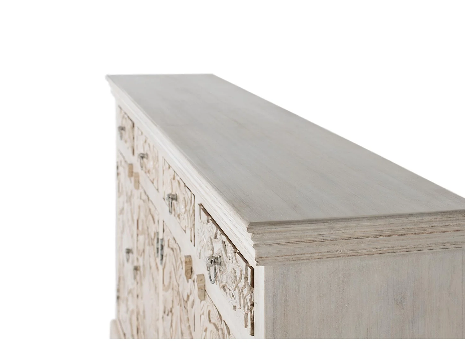 Buffet en bois manguier blanc vieilli