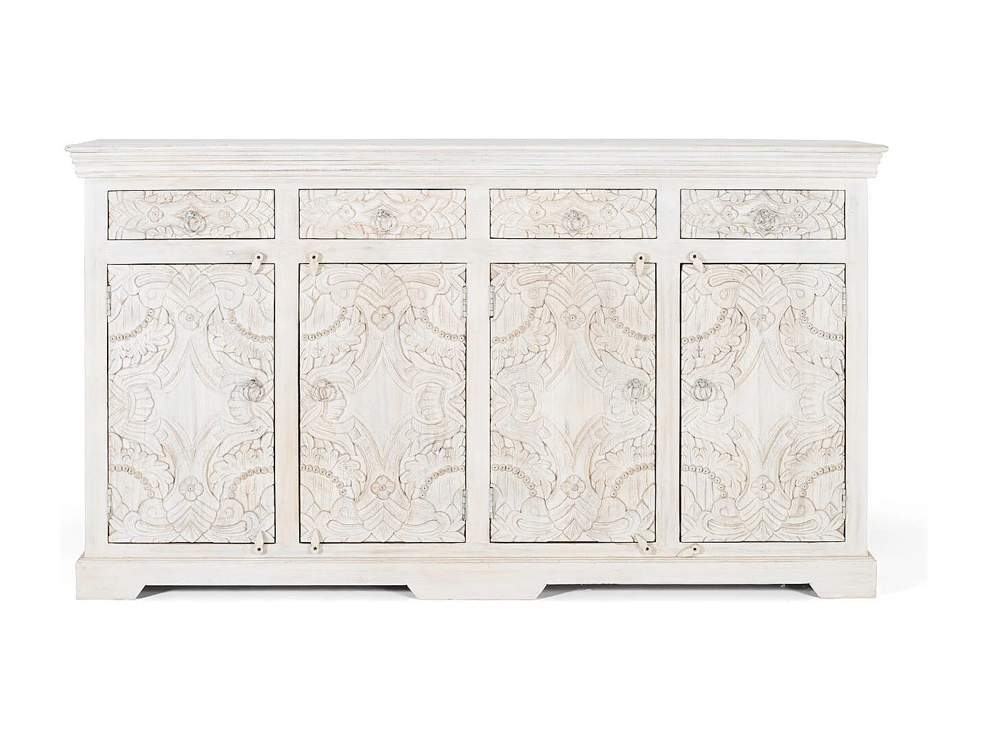 Buffet en bois manguier blanc vieilli