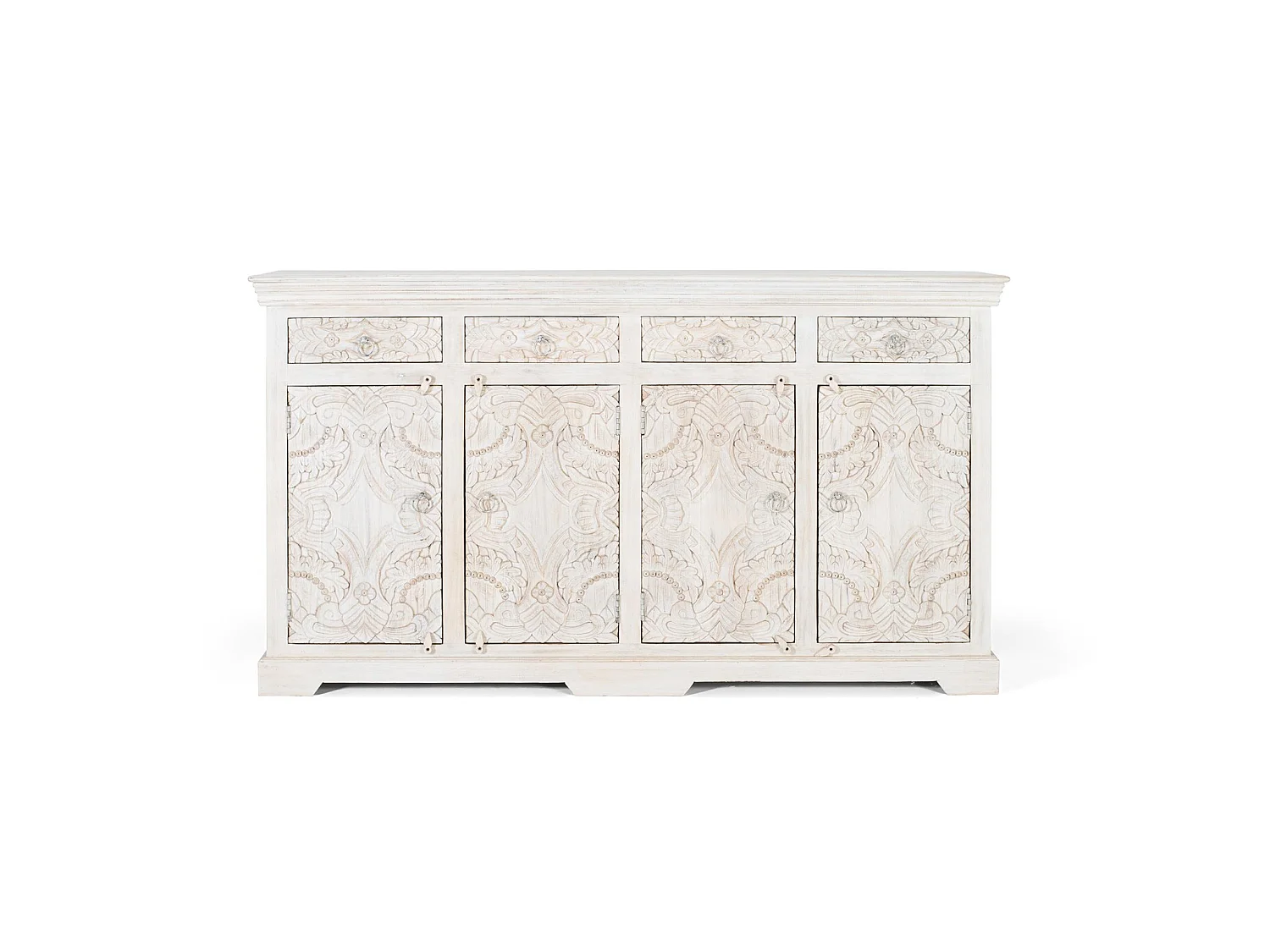 Buffet en bois de manguier sculpté, style ethnique - 100 x 180 x 40