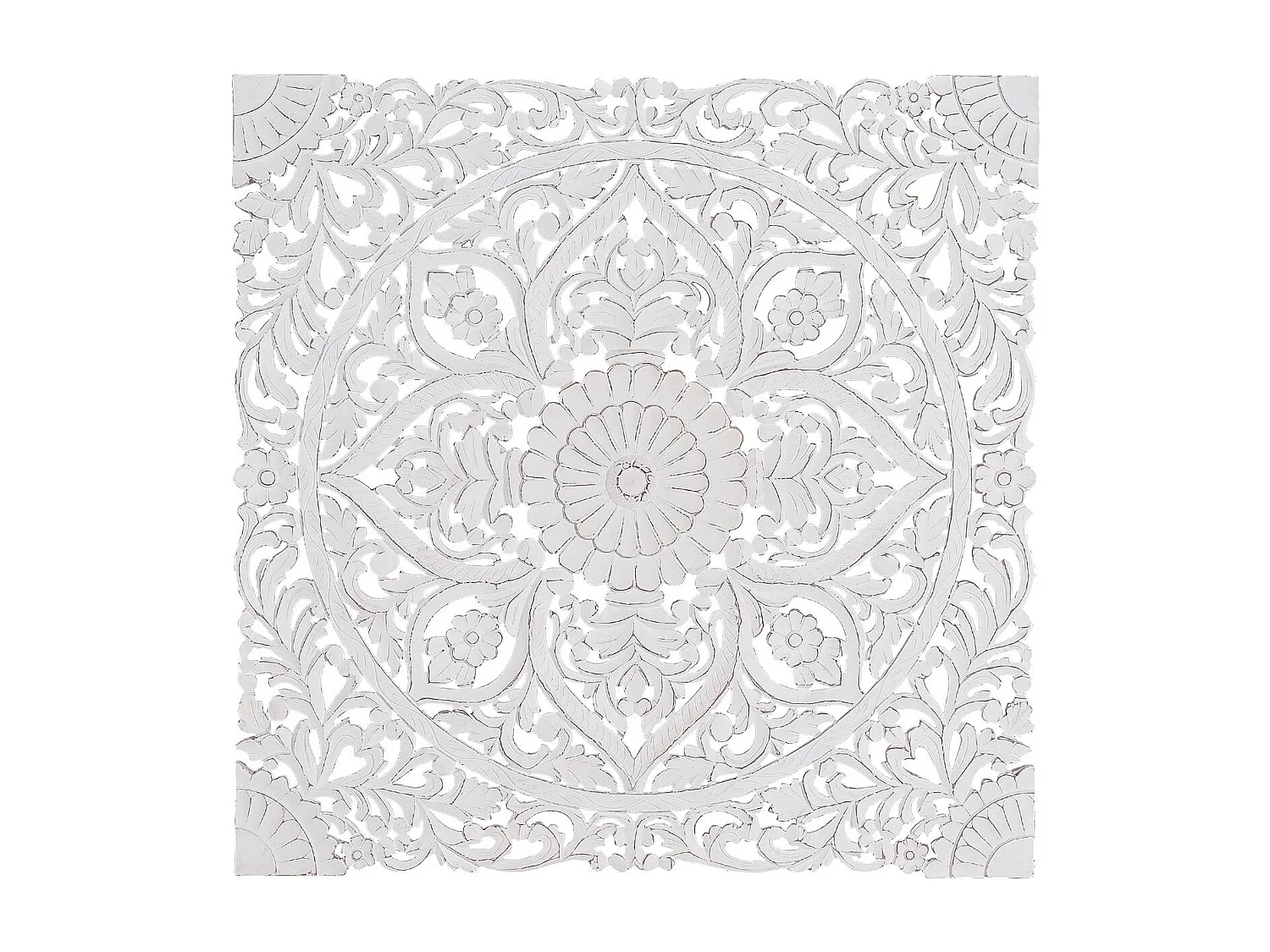 Tête de lit antique blanche sculptée à la main