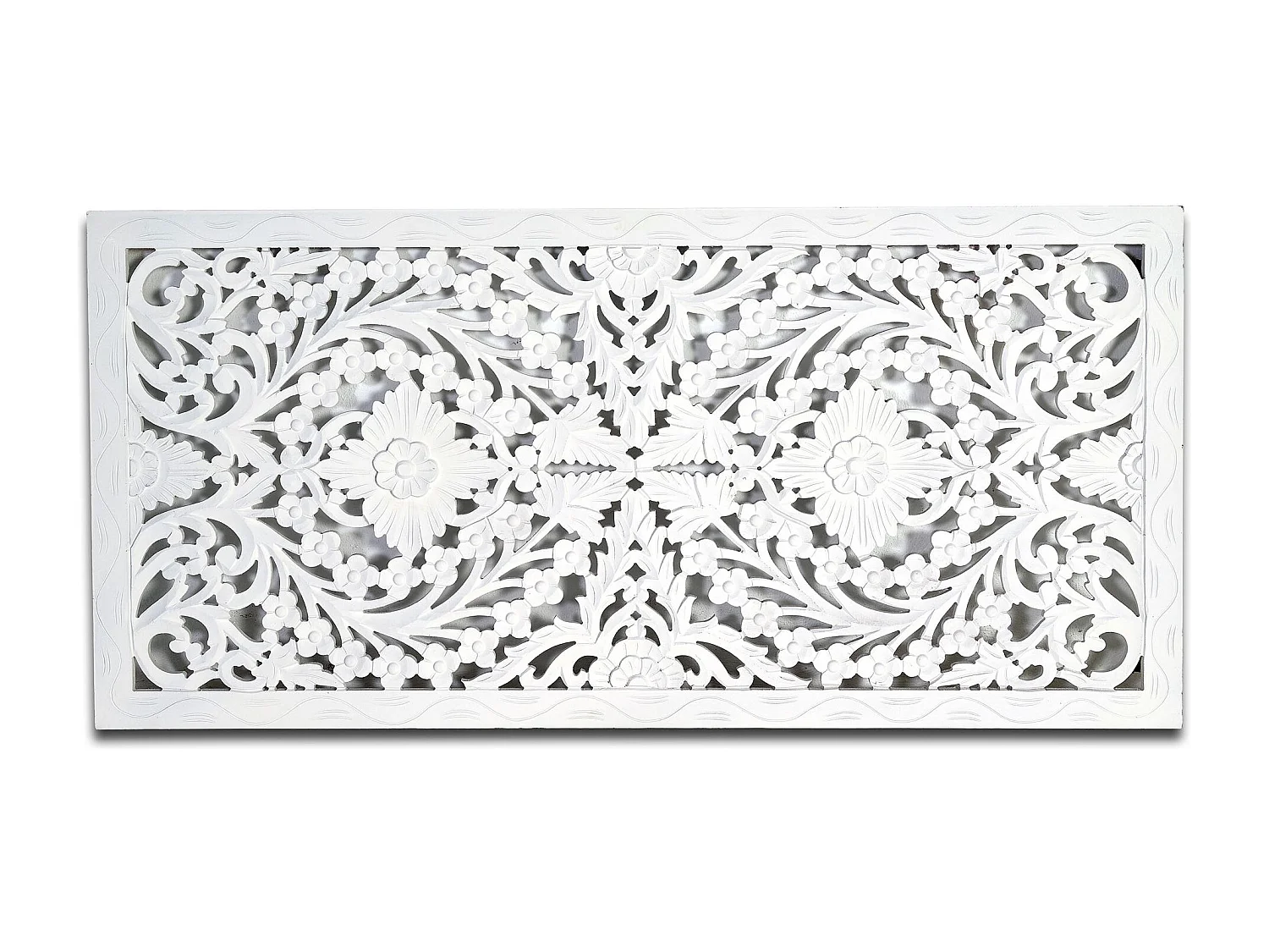 Tête de lit antique blanche sculptée à la main