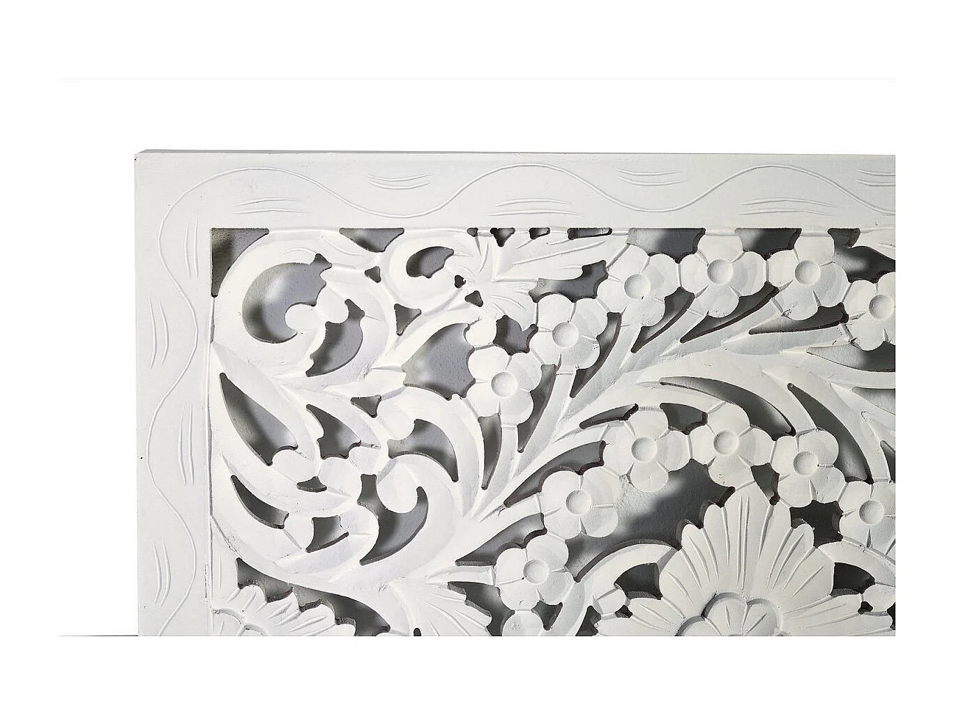 Tête de lit antique blanche sculptée à la main