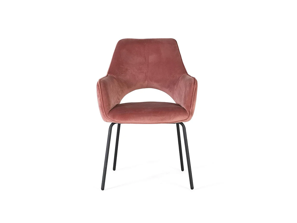 Kavel van 2 ligstoelen in bruin velours en metaal