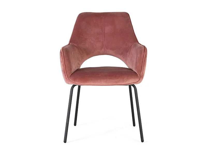 2er - Set  Stühle aus braunem Samt und Metall