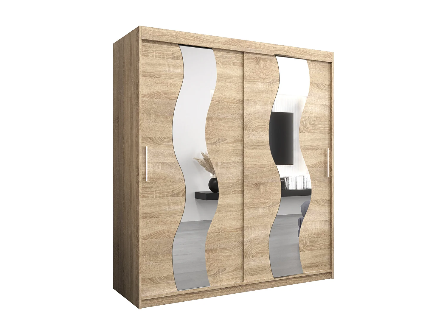 Schwebetürenschrank Sewilla 200/180/62 2-Türig (Sonoma)