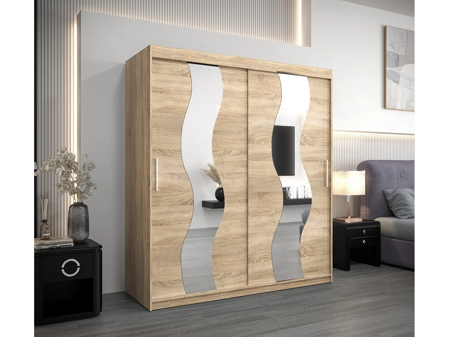 Armoire Sewilla À Portes Coulissantes 200/180/62 2 portes (Sonoma/Sonoma)