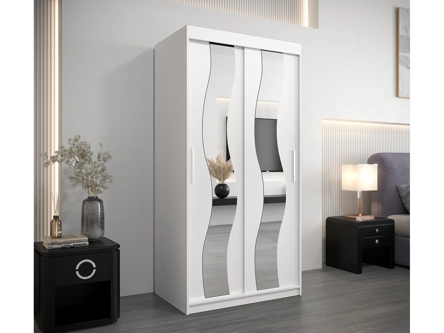 Armario SEWILLA de puertas correderas 200/100/62 2 puertas (blanco/blanco)