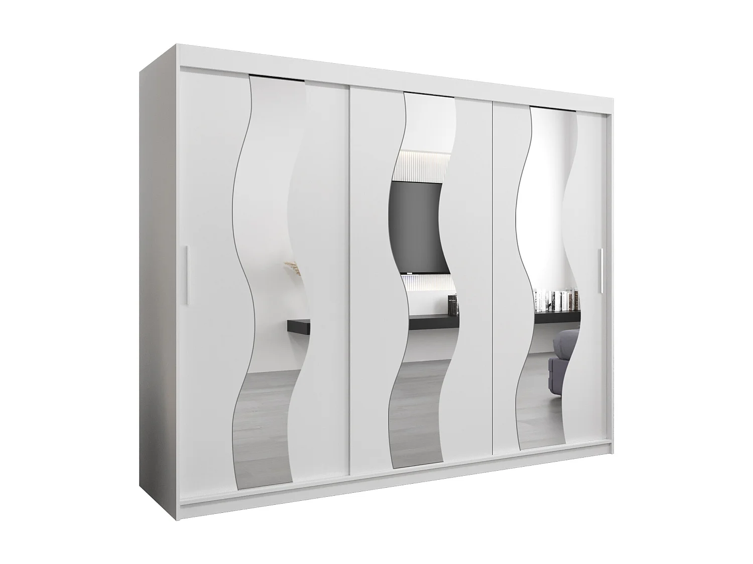 Schwebetürenschrank Sewilla 200/250/62 2-Türig (Weiß)