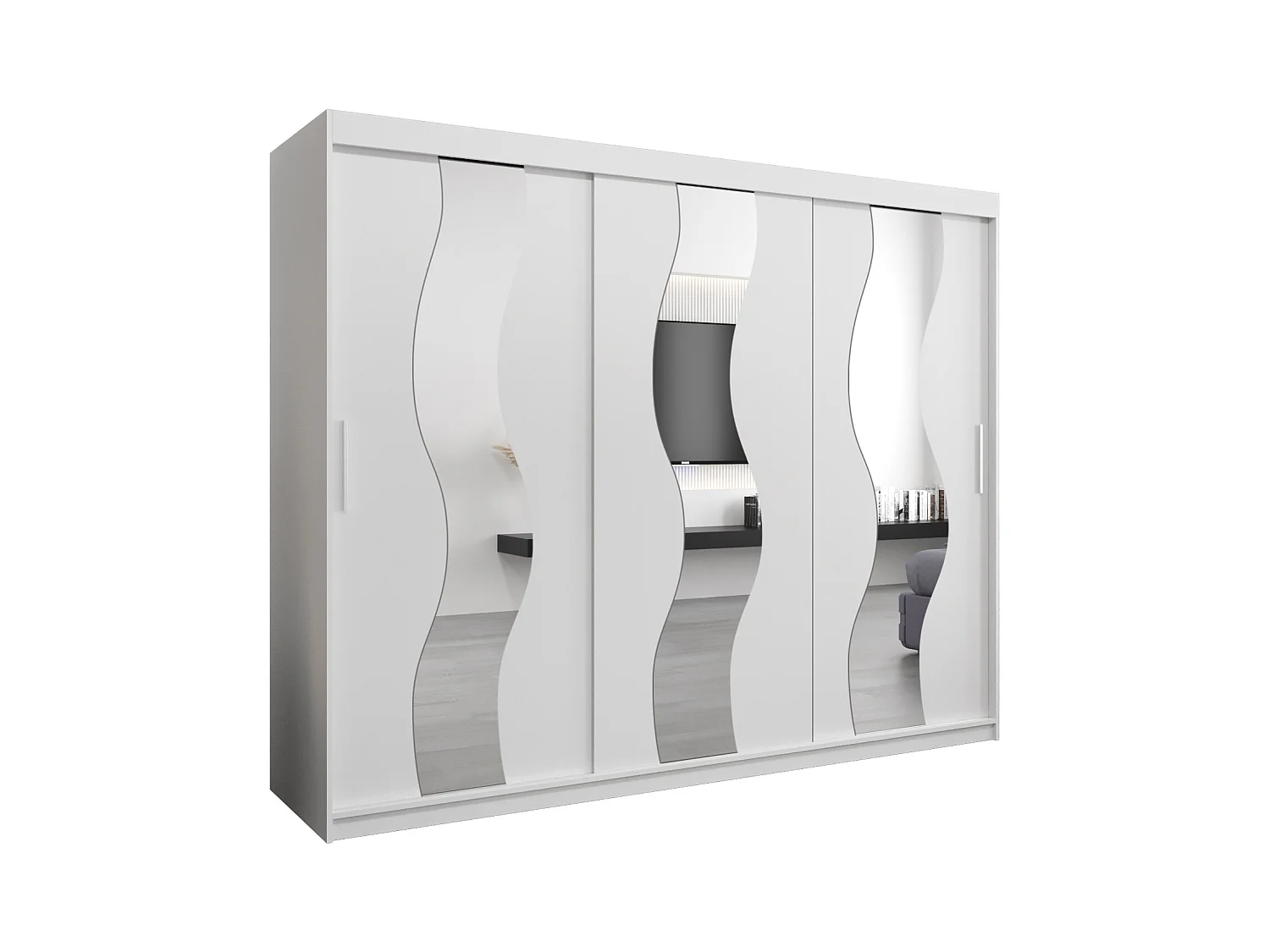 Armoire Sewilla À Portes Coulissantes 200/250/62 3 Portes (Blanc/Blanc)