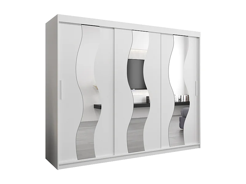 Armario SEWILLA de puertas correderas 200/250/62 3 puertas (blanco/blanco)