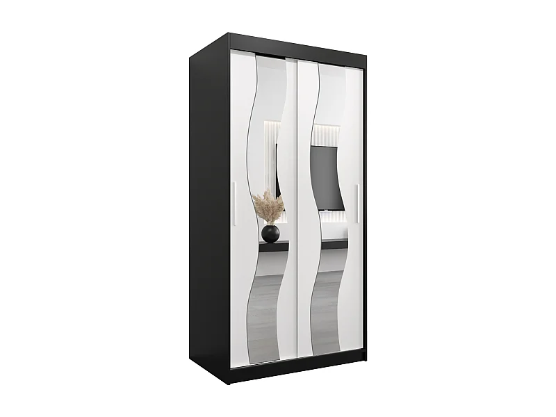 Armoire Sewilla À Portes Coulissantes 200/100/62 2 portes (Noir/Blanc)
