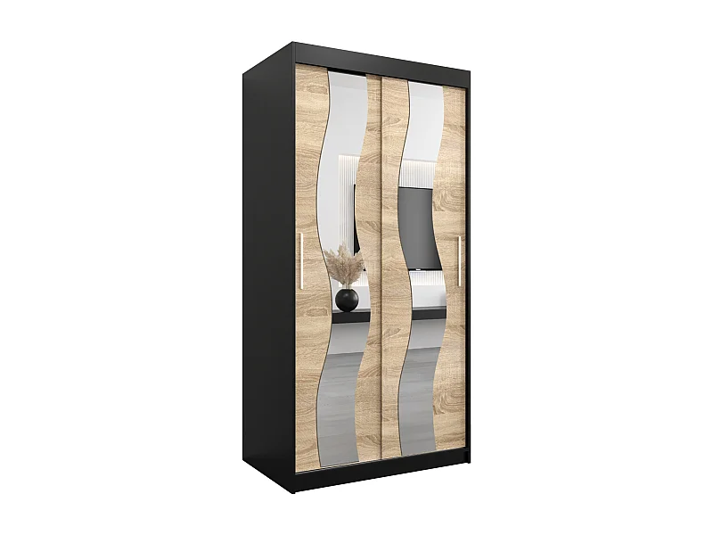 Armoire Sewilla À Portes Coulissantes 200/100/62 2 portes (Noir/Sonoma)