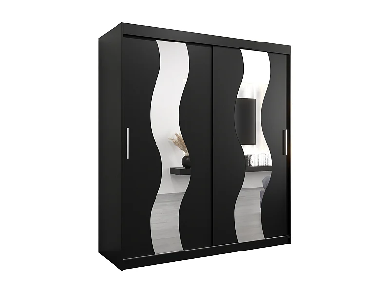 Armoire Sewilla À Portes Coulissantes 200/180/62 2 portes (Noir/Noir)