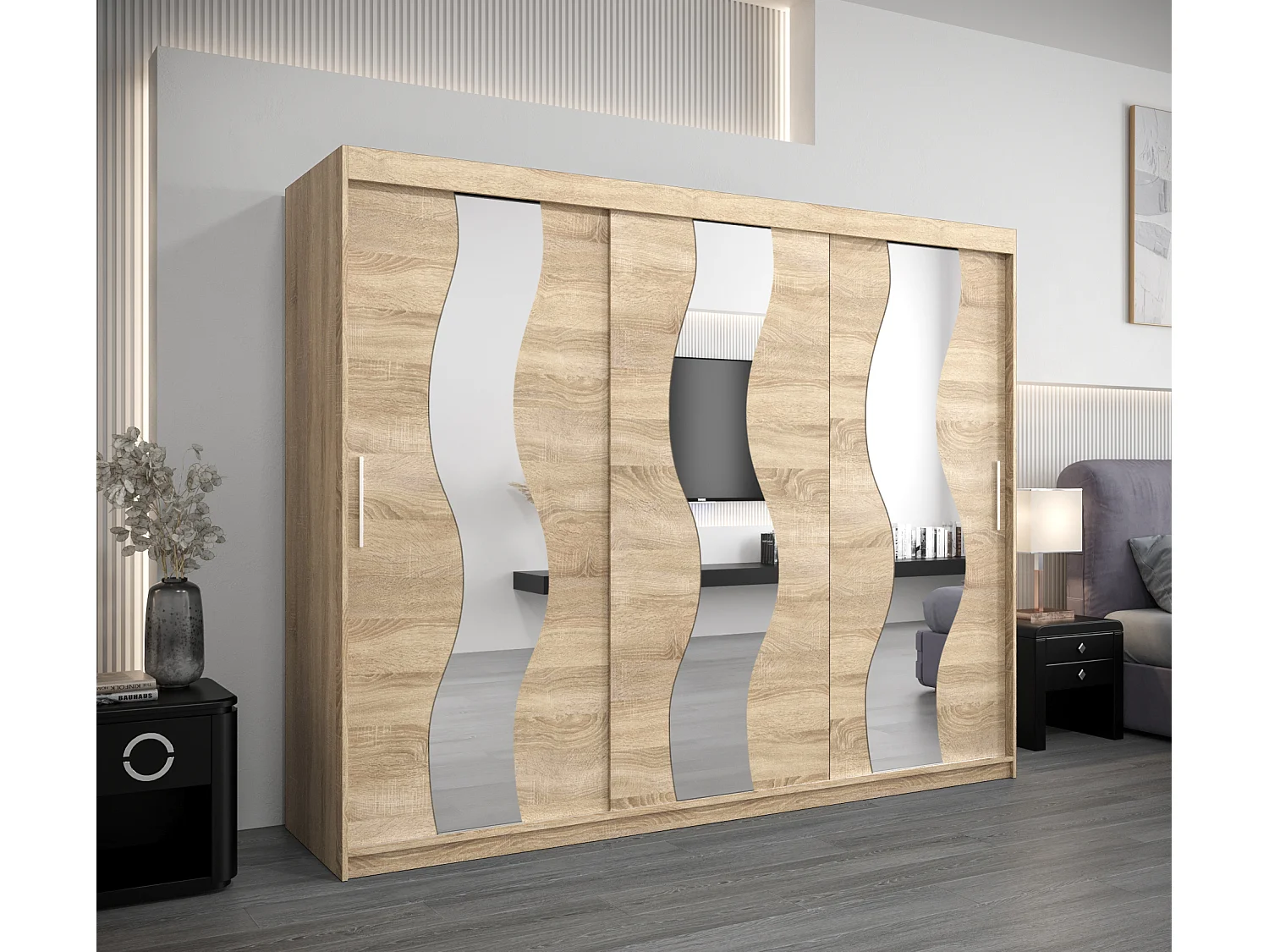 Armoire Sewilla À Portes Coulissantes 200/250/62 3 Portes (Sonoma/Sonoma)