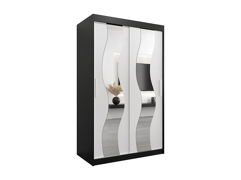Armoire Sewilla À Portes Coulissantes 200/120/62 2 portes (Noir/Blanc)