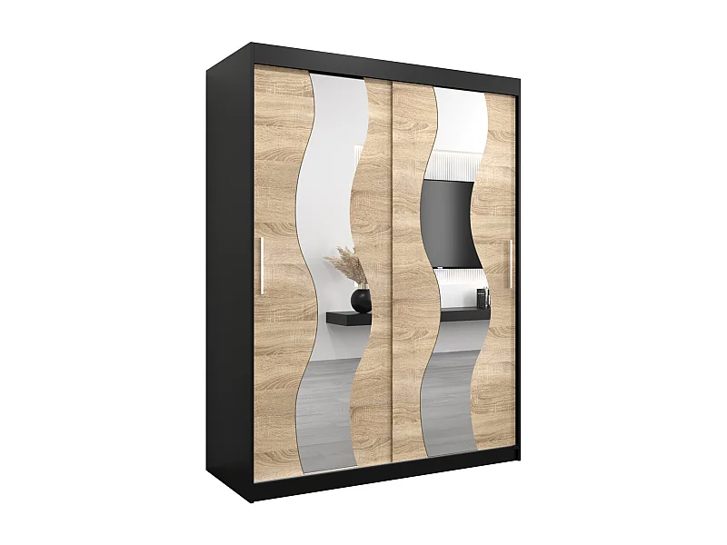 Armoire Sewilla À Portes Coulissantes 200/150/62 2 portes (Noir/Sonoma)