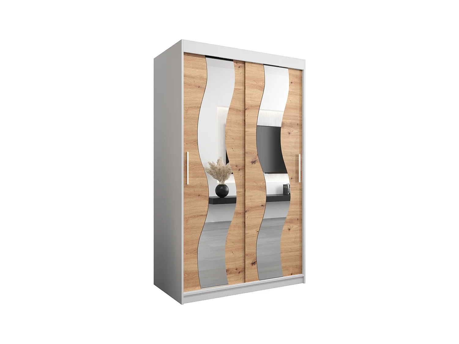 Armoire Sewilla À Portes Coulissantes 200/120/62 2 portes (Blanc/Artisan)