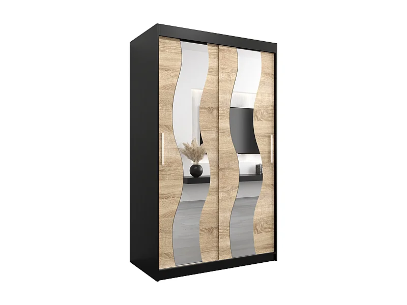 Armoire Sewilla À Portes Coulissantes 200/120/62 2 portes (Noir/Sonoma)