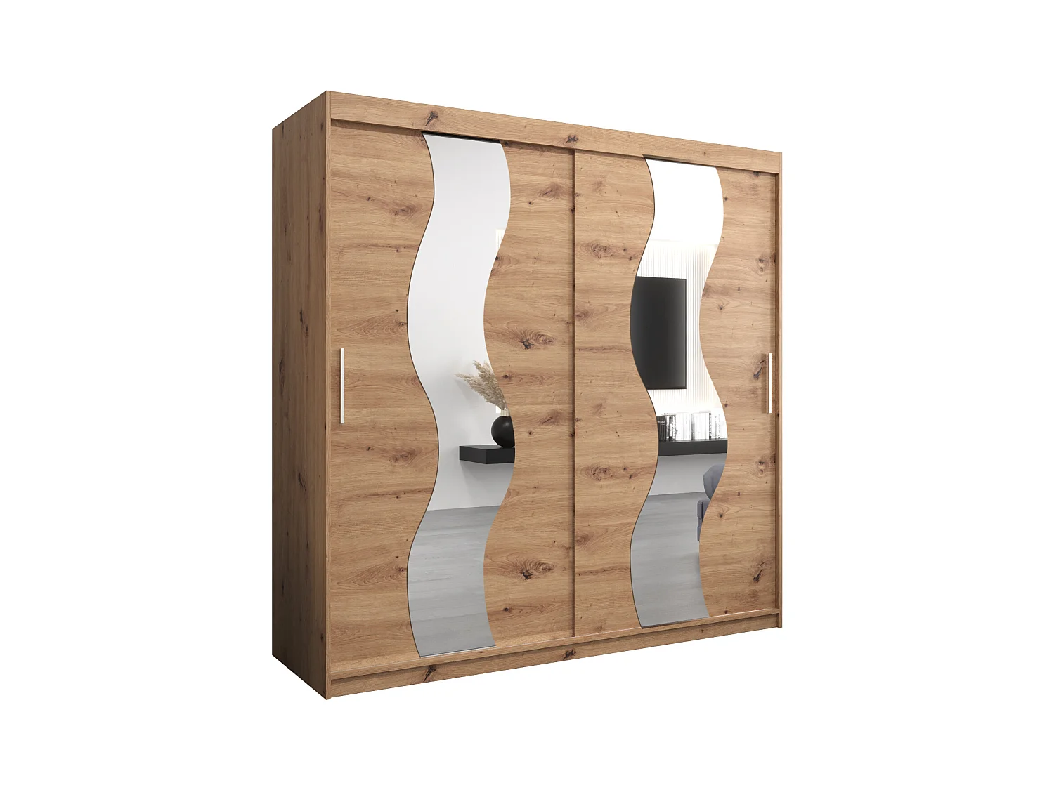 Schwebetürenschrank Sewilla 200/200/62 2-Türig (Artisan)