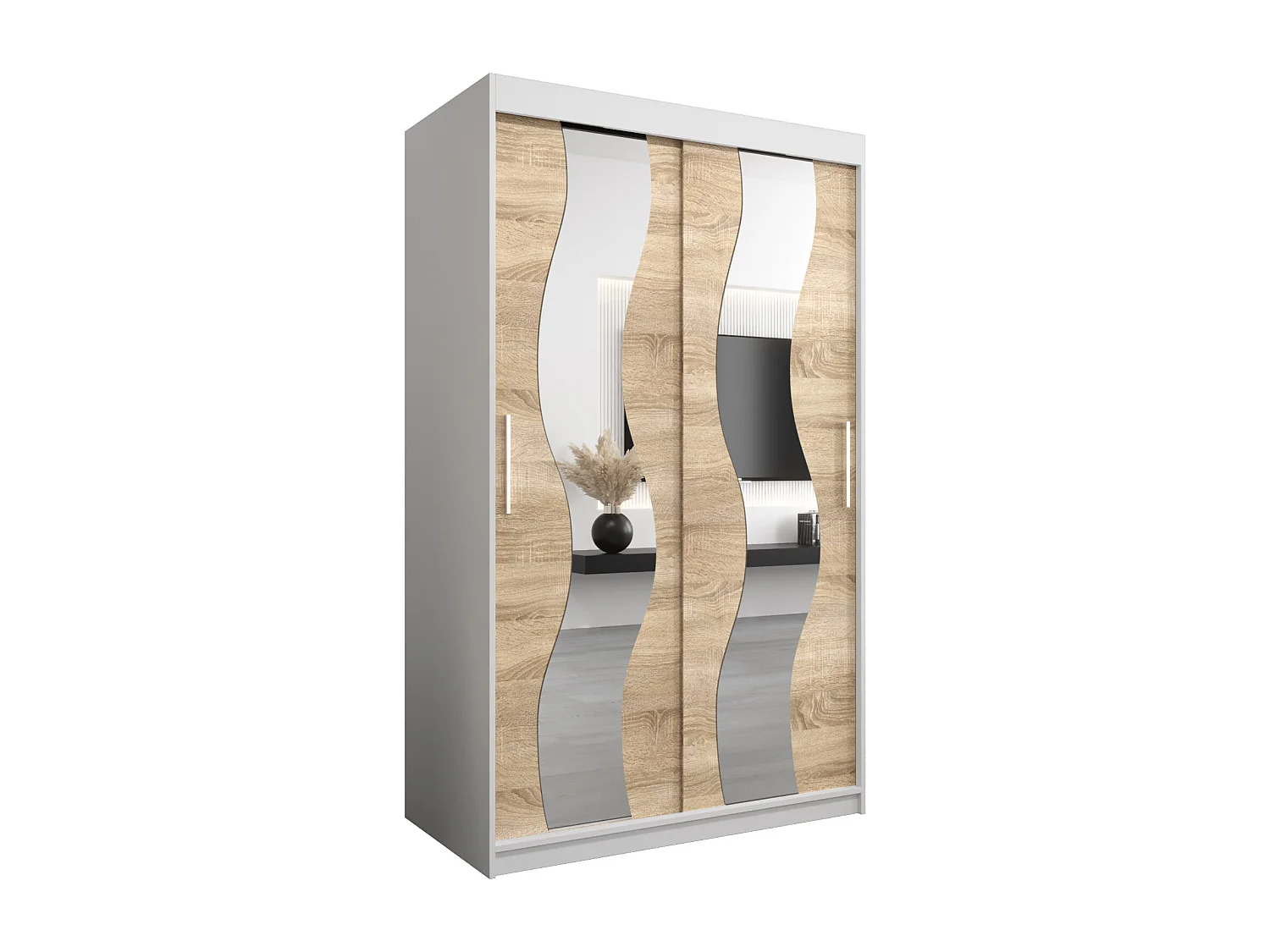 Armoire Sewilla À Portes Coulissantes 200/120/62 2 portes (Blanc/Sonoma)