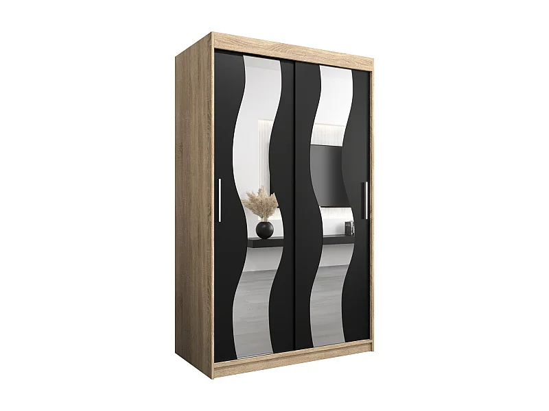 Armoire Sewilla À Portes Coulissantes 200/120/62 2 portes (Sonoma/Noir)