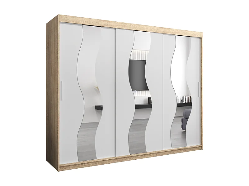 Armadio Sewilla ad ante scorrevoli 200/250/62 3 porte (sonoma/bianco)