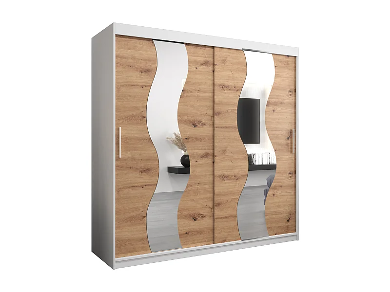 Armoire Sewilla À Portes Coulissantes 200/200/62 2 portes (Blanc/Artisan)