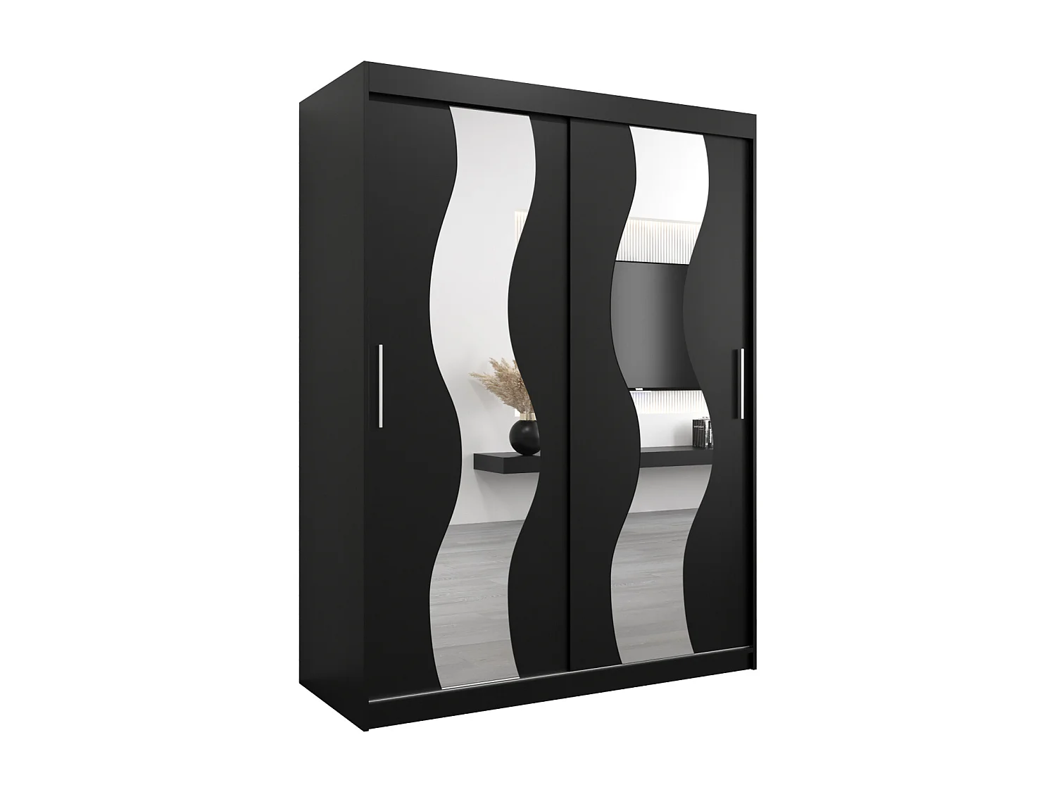 Armoire Sewilla À Portes Coulissantes 200/150/62 2 portes (Noir/Noir)