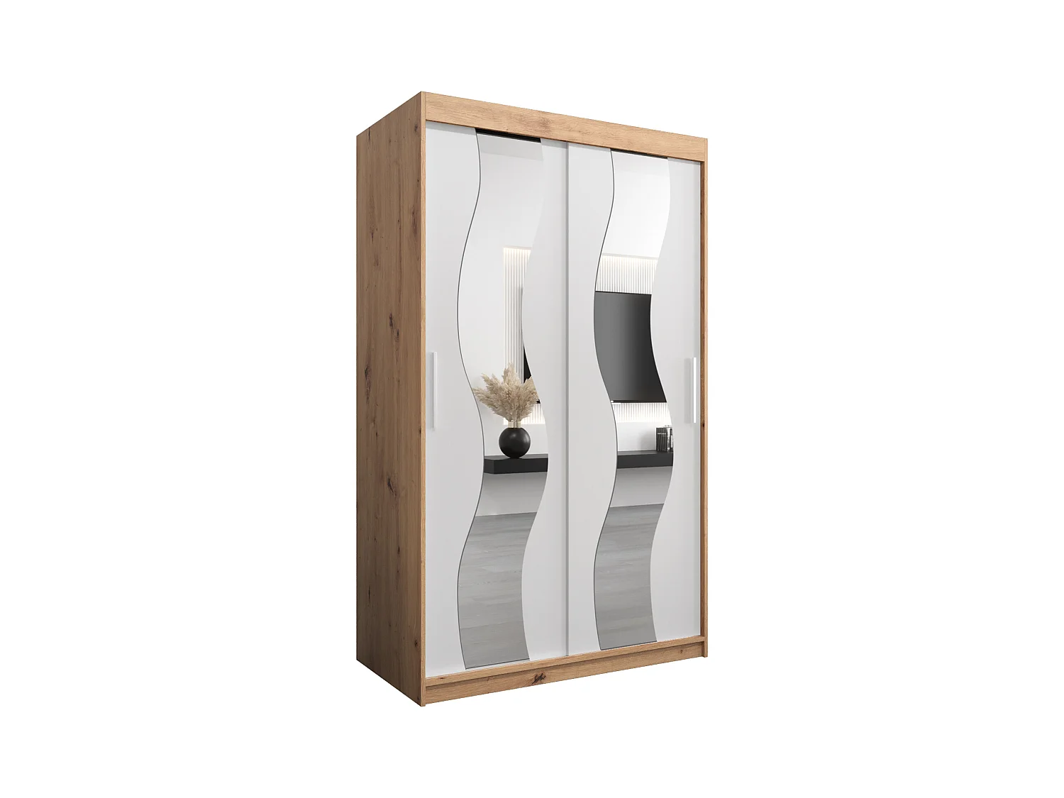 Armoire Sewilla À Portes Coulissantes 200/120/62 2 portes (Artisan/Blanc)