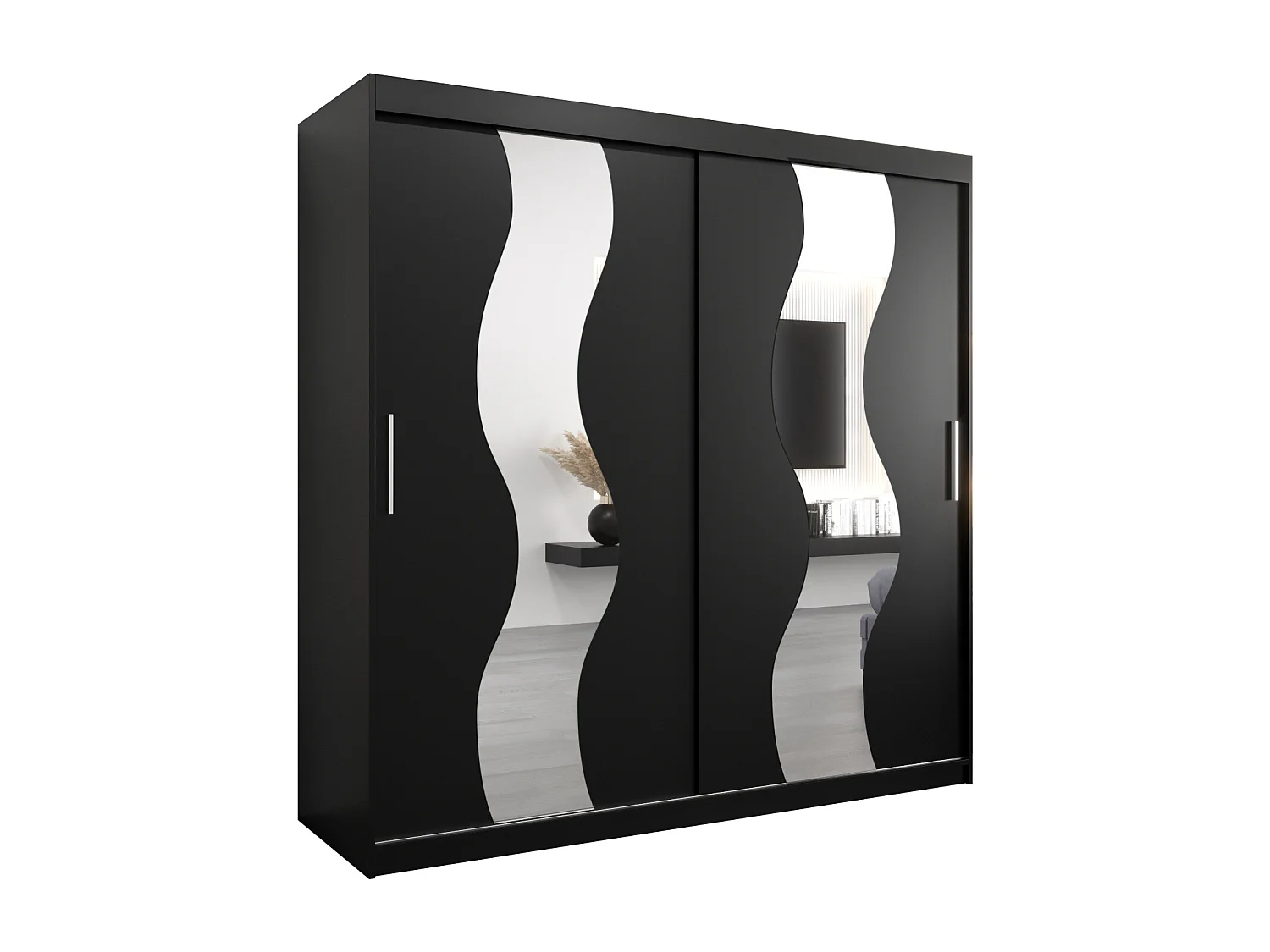 Armoire Sewilla À Portes Coulissantes 200/200/62 2 portes (Noir/Noir)