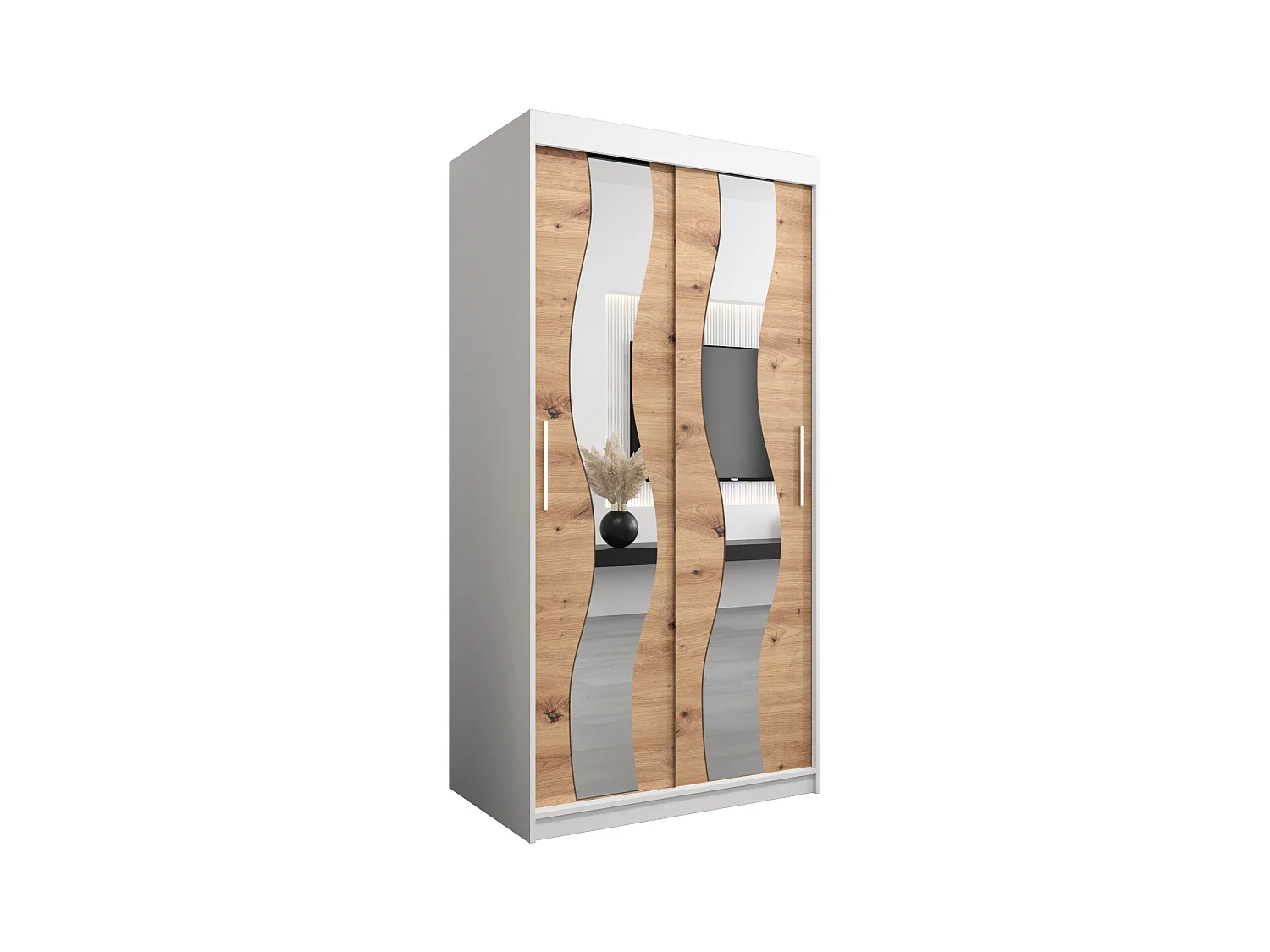 Armoire Sewilla À Portes Coulissantes 200/100/62 2 portes (Blanc/Artisan)