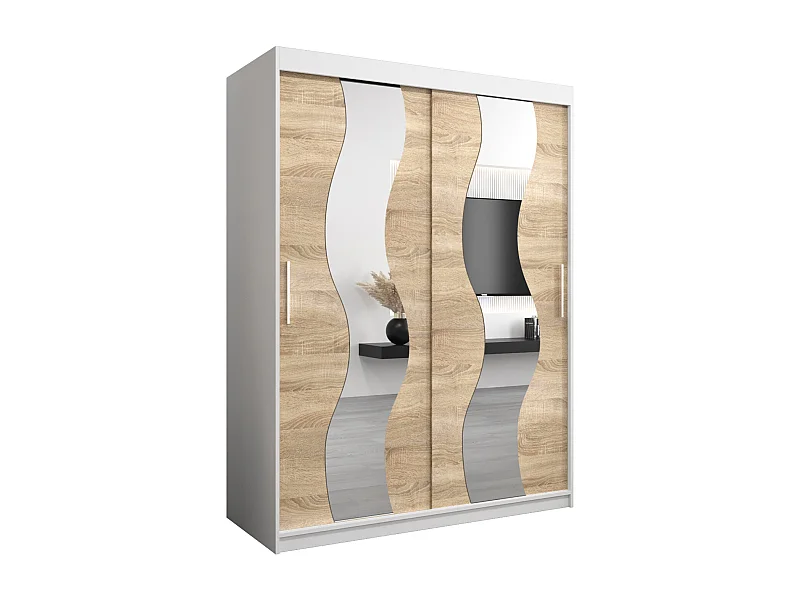 Armoire Sewilla À Portes Coulissantes 200/150/62 2 portes (Blanc/Sonoma)