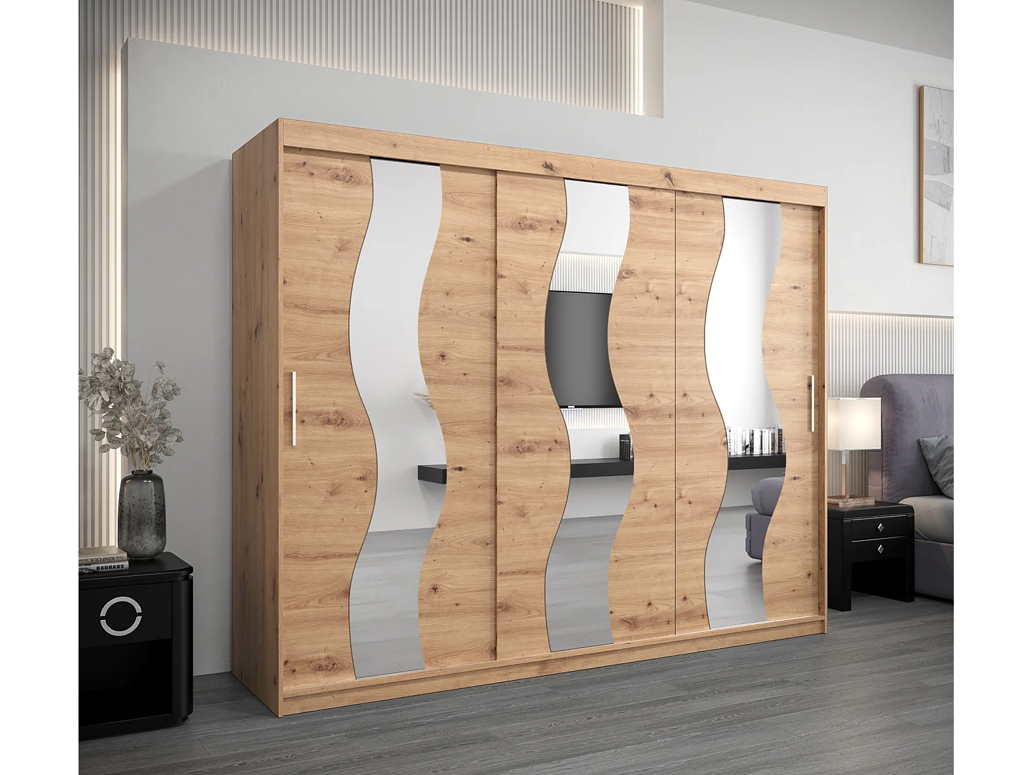 Armario SEWILLA de puertas correderas 200/250/62 3 puertas (artisan/artisan)