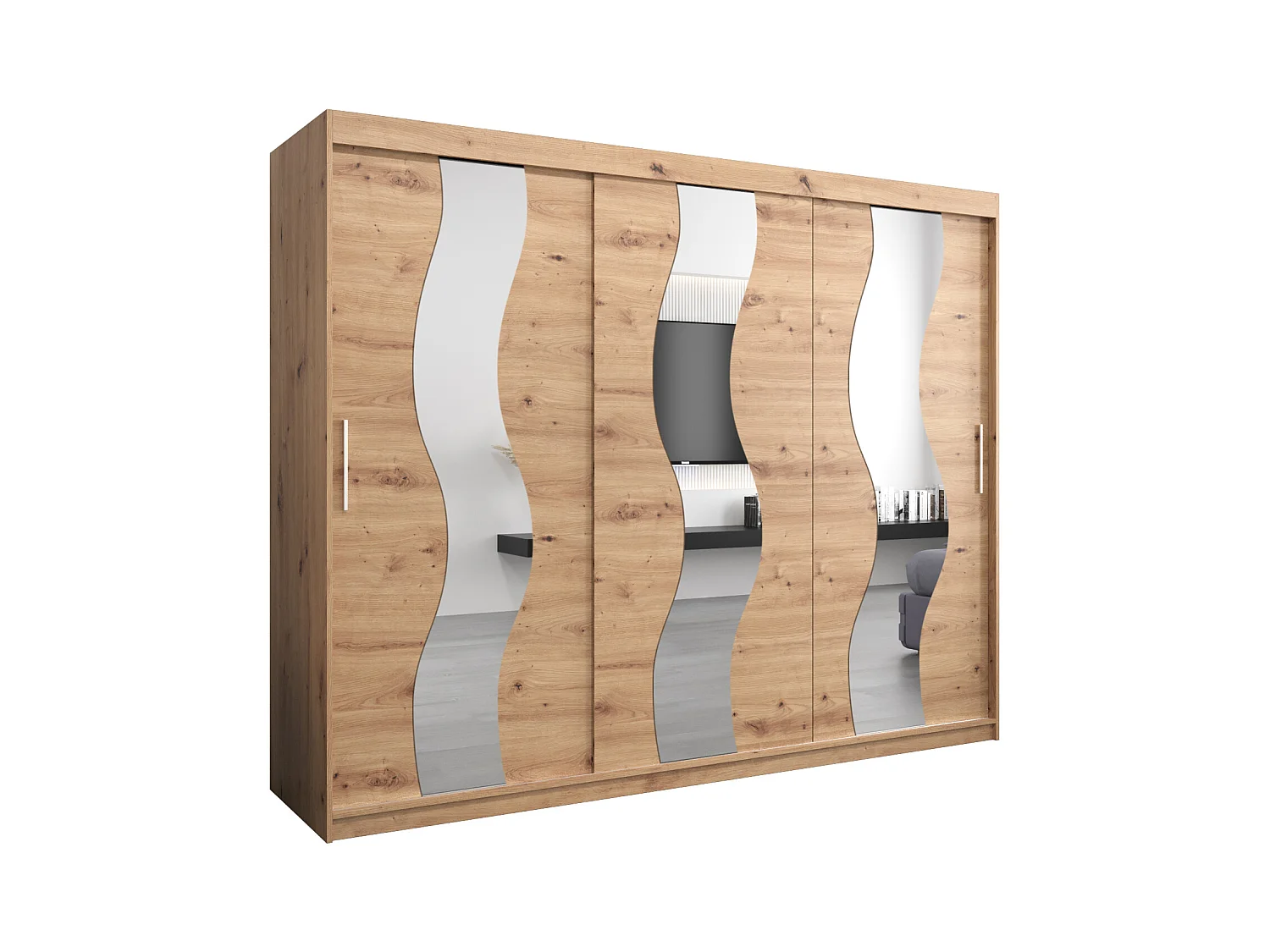 Schwebetürenschrank Sewilla 200/250/62 2-Türig (Artisan)