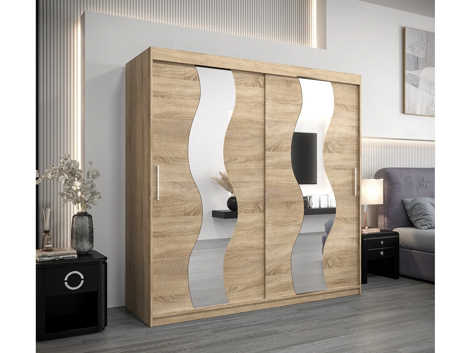 Sewilla kledingkast met schuifdeuren 200/200/62 2 deuren (sonoma/sonoma)