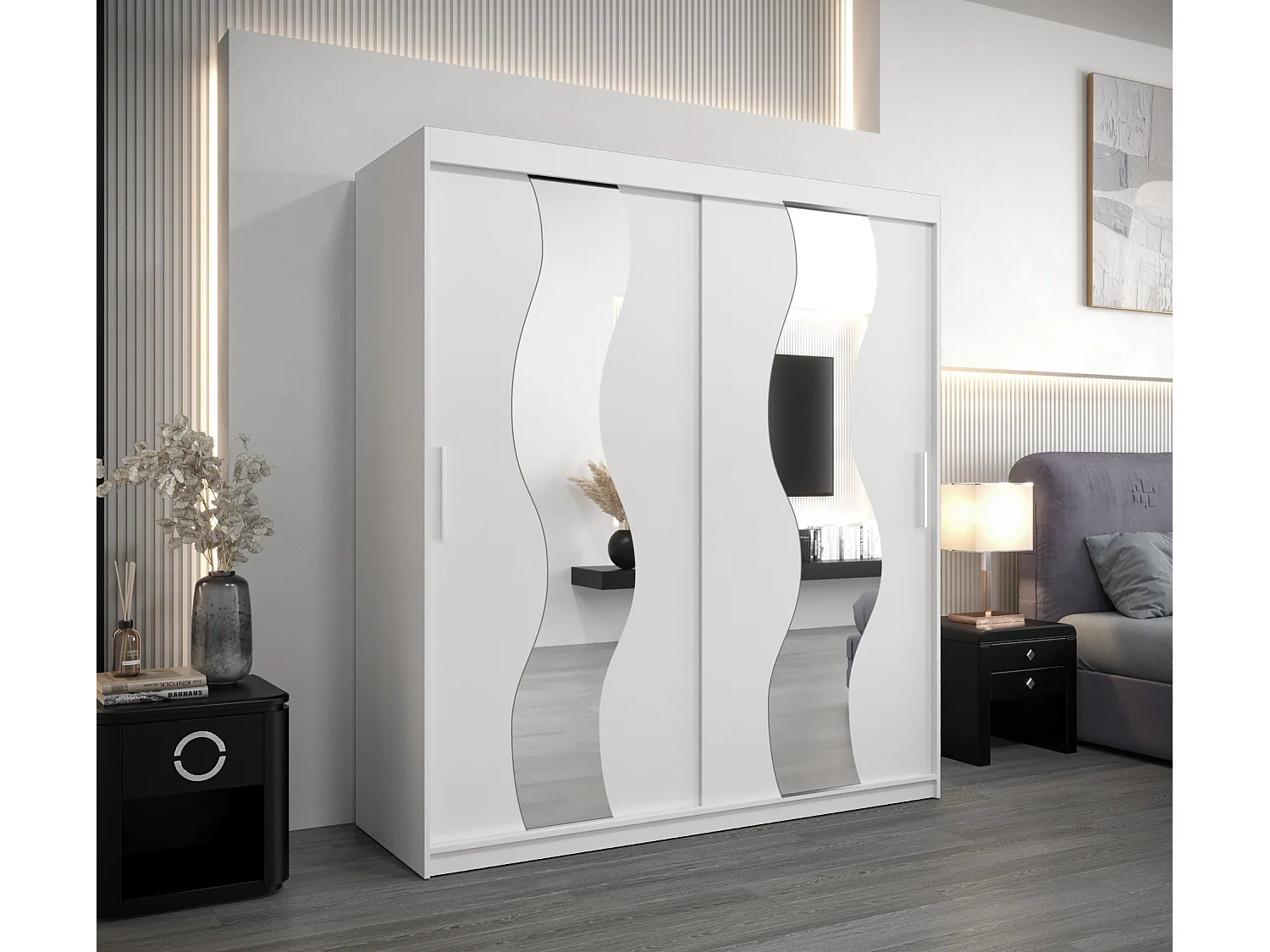 Armoire Sewilla À Portes Coulissantes 200/180/62 2 portes (Blanc/Blanc)