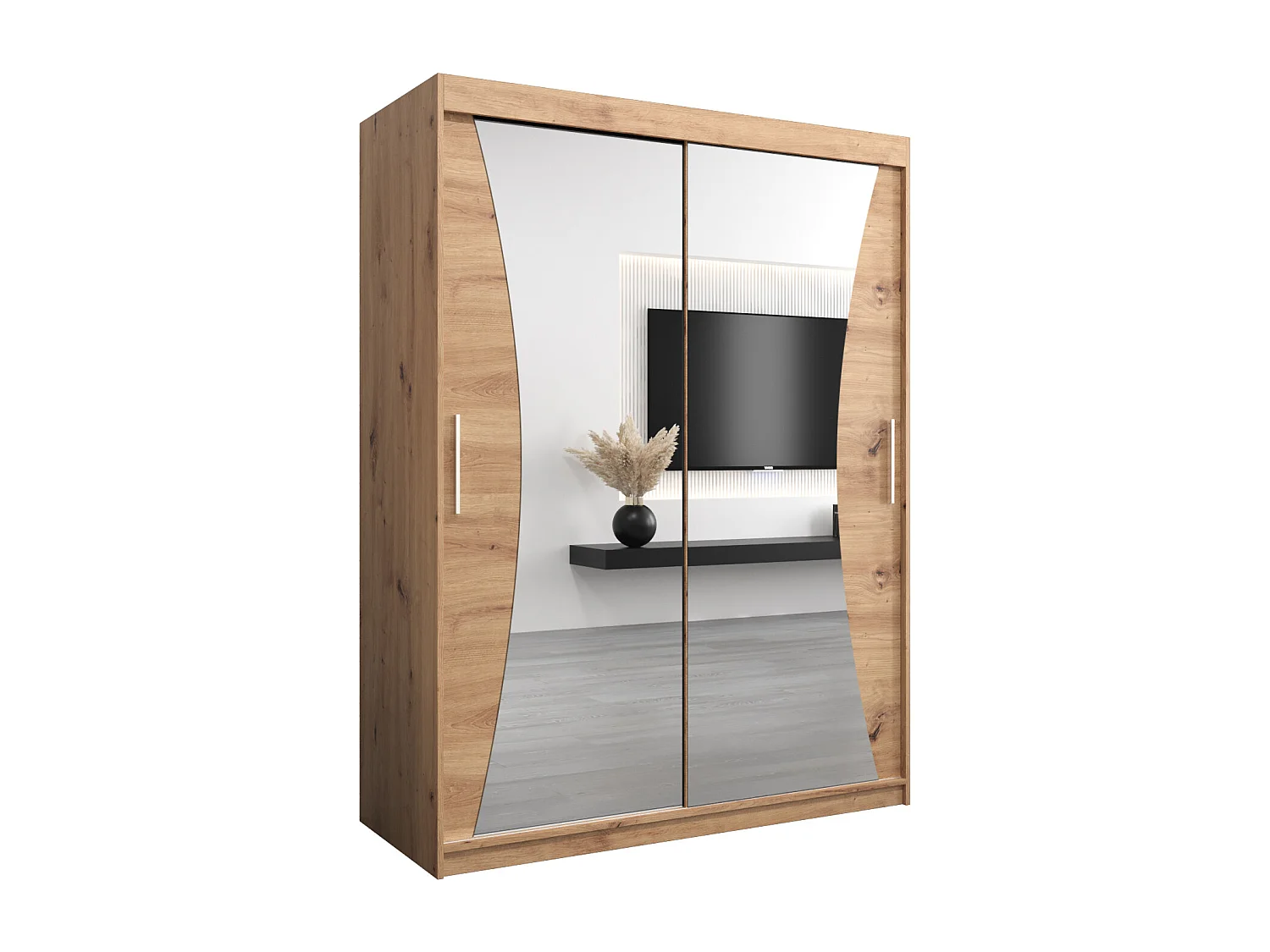 MONACO KLEDINGKAST MET SCHUIFDEUREN 200/150/62 2 deuren (artisan/artisan)