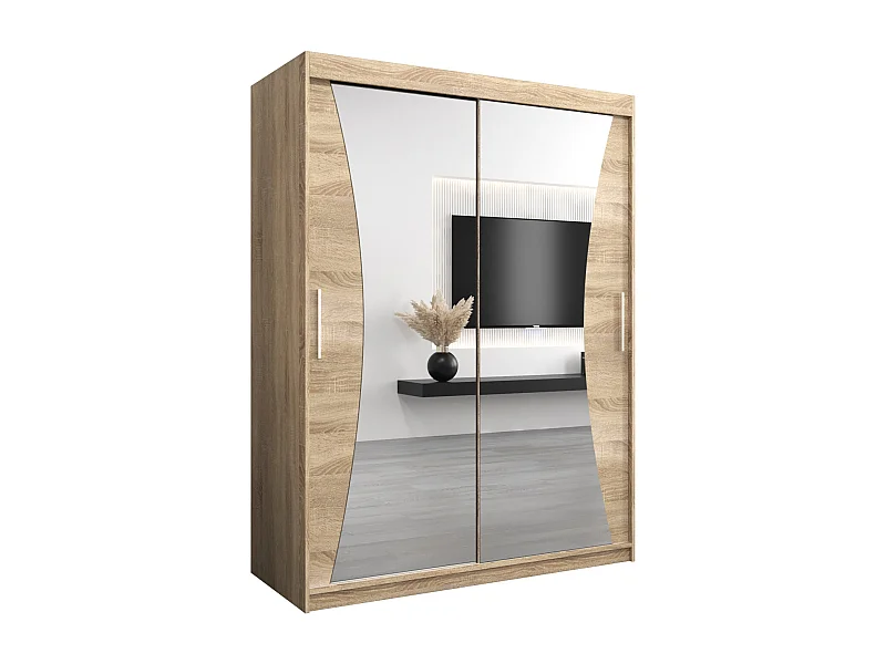 MONACO KLEDINGKAST MET SCHUIFDEUREN 200/150/62 2 deuren (sonoma/sonoma)