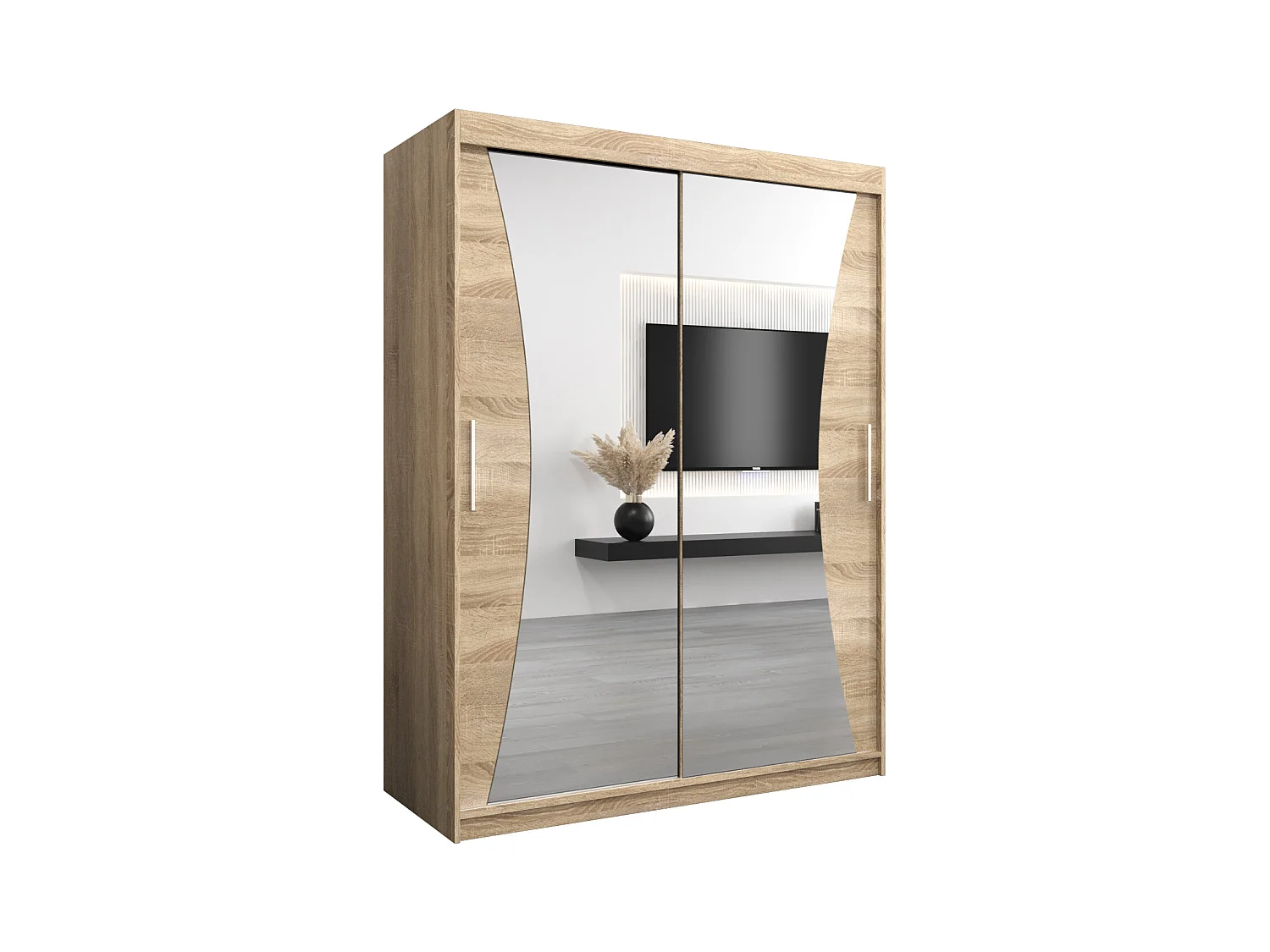 SCHWEBETÜRENSCHRANK MONACO 200/150/62 2-türig (Sonoma/Sonoma)