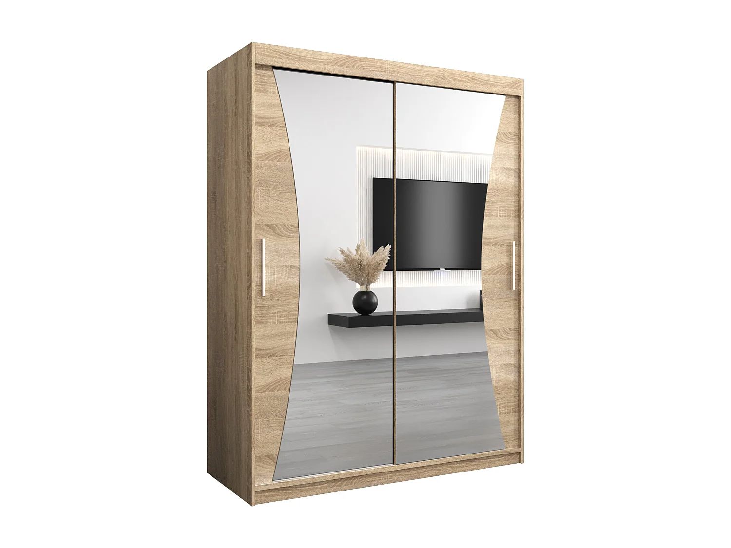ARMOIRE MONACO À PORTES COULISSANTES 200/150/62 2 Portes (Sonoma/Sonoma)