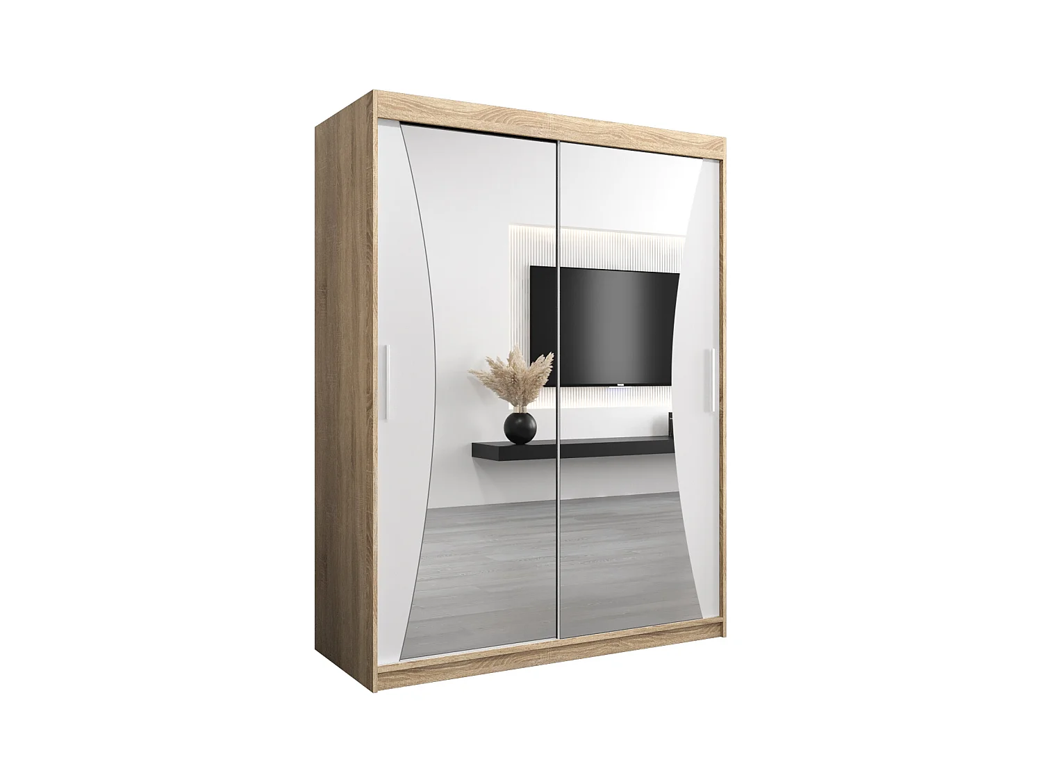 ARMARIO MONACO DE PUERTAS CORREDERAS 200/150/62 2 puertas (sonoma/blanco)