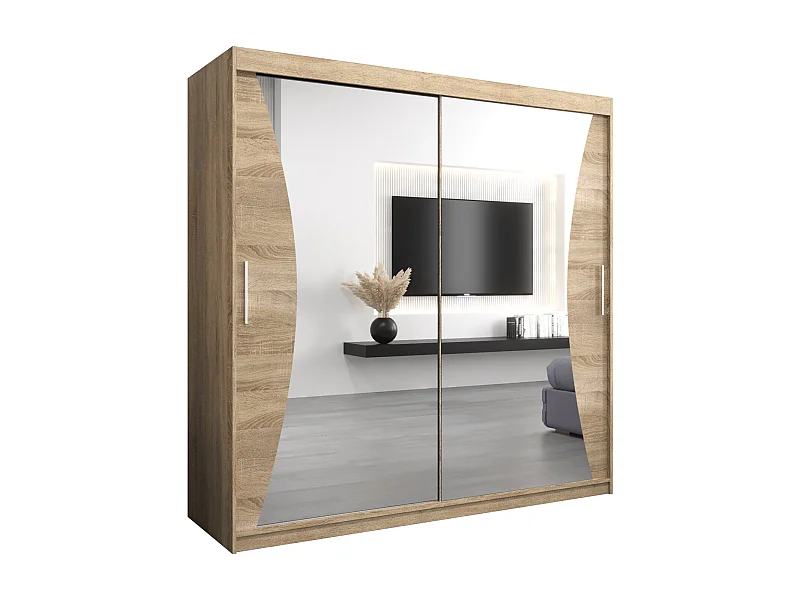 ARMOIRE MONACO À PORTES COULISSANTES 200/200/62 2 Portes (Sonoma/Sonoma)